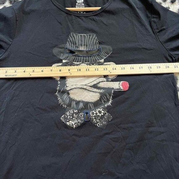 Graphic T Shirt Monkey Cigar Pinstripe Hat Hip Hop Casual Tee - Picture 4 of 6